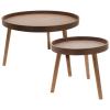 Homestyling Odkládací stolek sada 2 ks borovice tmavě hnědá