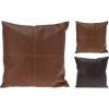 Homestyling Polštář dekorační PU kůže 45 x 45 cm světle hnědá