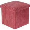 Homestyling Taburet s úložným prostorem 38 x 38 x 38 cm růžová