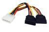 Kabel napájecí rozdvojka 5,25[34] MOLEX na 2x SATA, 0,15m