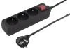 Kabel PremiumCord prodlužovací přívod 230V 2m 3 zásuvkyvypínač, černý (VÝPRODEJ)