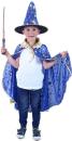 KARNEVAL Plášť kouzelnický modrý + klobouk vel.S (104-128cm) 3-8 let KOSTÝM