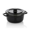 Kela Servírovací a zapékací miska Malin keramická černá s poklicí 9,5 cm 14,0 cm