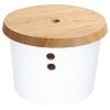 KESPER 32622 Skladovací nádoba, Ø 21 cm, plast/bambus, bílá