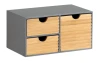 KESPER Organizér se 3 zásuvkami šedý/přírodní 27 x 16 x 14 cm KESPER Organizér se 3 zásuvkami šedý/přírodní 27 x 16 x 14 cm