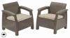 Keter Corfu cappuccino set dvou zahradních křesel Keter Corfu cappuccino set dvou zahradních křesel