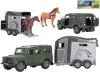 Kids globe Horses auto Land Rover set s přívěsem a koňmi zelený PB kov Kids globe Horses auto Land Rover set s přívěsem a koňmi zelený PB kov