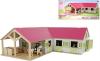 Kids globe Stáj pro koně rohová 1:24 DŘEVĚNÁ (stavebnice)