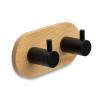 Konighoffer Věšák 9x4,5x3,5cm 2 háčky samolepící bambus/kov.ČER