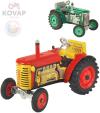 Kovap Traktor Zetor solo 1:25 kovový na klíček 3 rychlosti s převodovkou