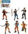 Kovbojové se zbraněmi plastové akční figurky 9cm set 6ks v sáčku