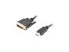 Lanberg Připojovací kabel HDMI/A na DVI-D (24+1), M/M, 4K@30Hz, délka 3m, černý, dual link, zlacené konektory
