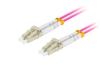 LANBERG optický patch cord MM LC/UPC-LC/UPC duplex 10m LSZH OM4 50/125 průměr 3mm, barva magenta