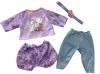 Mac Toys Šaty pro panenku 40-43cm zajíček set s plínou a dudlíkem Fialová Mac Toys Šaty pro panenku 40-43cm zajíček set s plínou a dudlíkem Fialová