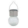Mat Lampa solární KOULE pr.6cm, v.9cm, 1LED, závěsná, čirá nerez/sklo/PH