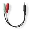 Nedis CAGB22150BK02 - Stereo Audio Kabel | 3,5mm Zástrčka -2x 3,5mm Zásuvka | 0.20 m | Kulatý | Černá Nedis CAGB22150BK02 - Stereo Audio Kabel | 3,5mm Zástrčka -2x 3,5mm Zásuvka | 0.20 m | Kulatý | Černá