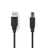 Nedis CCGB60100BK20 - USB 2.0 kabel | A Zástrčka - B Zástrčka | 2 m | Černá barva Nedis CCGB60100BK20 - USB 2.0 kabel | A Zástrčka - B Zástrčka | 2 m | Černá barva