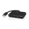 Nedis CCGB64780BK01 - USB hub| 1x USB-C™ | 1x USB A / 1x USB-C™ | 4 Porty port(s) | USB 2.0 | Napájení z USB | SD Micr