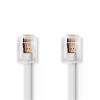 Nedis TCGB90200WT100 - Telefonní Kabel| RJ11 Zástrčka - RJ11 Zástrčka | Plochý | 10 m | Bílá