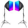 Neewer Sada NK800 dva softboxy + žárovky RGB 24W 2700-6500K + stativy + stínítka