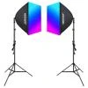 Neewer Sada NK800 dva softboxy + žárovky RGB 24W 2700-6500K + stativy + stínítka