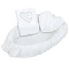 NEW BABY Luxusní hnízdečko s polštářkem a peřinkou z Minky Srdíčko