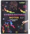 Notes vyškrabovací duhový 28x21cm 10 listů set s nástrojem