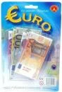 Peníze dětské papírové EURO bankovky set 119ks do hry na kartě