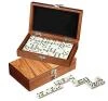 Philos Spiele Domino Double Exclusive olivová dřevěná hra domino