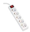 Platinet OMEGA Prodlužovací zásuvková lišta s 5 zásuvkami WITH BASIC SURGE PROTECTION 5,0M 16A 5 SOCKET TYPE F SCHUKO GERMAN WHIT