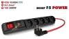 PremiumCord Acar F5 1.5m kabel, 5 zásuvek, přepěťová ochrana, max.proud 16A, černý