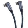 PremiumCord USB-C 2x zahnutý kabel ( USB 3.2 GEN 2x2, 5A, 100W, 20Gbit/s ) bavlněný oplet, 0,5m PremiumCord USB-C 2x zahnutý kabel ( USB 3.2 GEN 2x2, 5A, 100W, 20Gbit/s ) bavlněný oplet, 0,5m