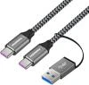 PremiumCord USB-C kabel ( USB 3.2 GEN 2, 5A, 100W, 20Gbit/s ) bavlněný oplet, 2m PremiumCord USB-C kabel ( USB 3.2 GEN 2, 5A, 100W, 20Gbit/s ) bavlněný oplet, 2m