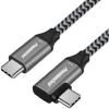 PremiumCord USB-C zahnutý kabel ( USB 3.2 GEN 2x2, 5A, 100W, 20Gbit/s ) 1m hliníkové krytky konektorů, bavlněný oplet PremiumCord USB-C zahnutý kabel ( USB 3.2 GEN 2x2, 5A, 100W, 20Gbit/s ) 1m hliníkové krytky konektorů, bavlněný oplet