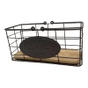 Prodex hnědý kovový drátěný košík s dřevěným dnem 27 x 13 cm