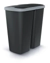 Prosperplast COMPACTA Q DUO 45 l černý se světle šedým víkem odpadkový koš