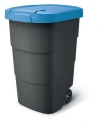 Prosperplast Wheeler antracitová s modrým víkem 110 l popelnice