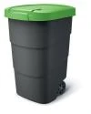 Prosperplast Wheeler antracitová se zeleným víkem 110l popelnice