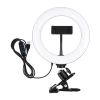Puluz 20 cm černé kruhové LED světlo pro vlogování s držákem na monitor a telefon
