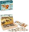 Puzzle magnetické na desce Safari skládačka s předlohami v krabici Puzzle magnetické na desce Safari skládačka s předlohami v krabici