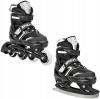 Raven Helixi BLACK/GREY dětské kolečkové brusle 2v1 - svítící kola POUZE EU 30-33, pánský (hokejový) (VÝPRODEJ)