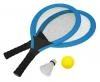 Rulyt Set na plážové hry tenis/badminton 2xraketa soft miček badm. Košík modrá
