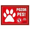 Samolepka pozor pes TLAPKA