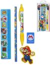 Školní pomůcky set 4ks Super Mario s pravítkem a propiskou