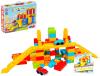Stavebnice barevné stavební kostky 90ks s dráhou a 2 auty plast Stavebnice barevné stavební kostky 90ks s dráhou a 2 auty plast