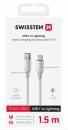 Swissten DATOVÝ KABEL TEXTILE II USB-C / LIGHTNING 1,5 M BÍLÝ