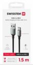 SWISSTEN DATOVÝ KABEL TEXTILE II USB / USB-C 1,5 M ČERNÝ
