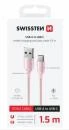 Swissten DATOVÝ KABEL TEXTILE II USB / USB-C 1,5 M RŮŽOVÝ Swissten DATOVÝ KABEL TEXTILE II USB / USB-C 1,5 M RŮŽOVÝ