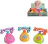 Telefon baby retro barevný 12cm s hudbou na baterie Zvuk 3 barvy Telefon baby retro barevný 12cm s hudbou na baterie Zvuk 3 barvy