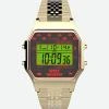 Timex T80 x Space Invaders zlaté retro pánské digitální hodinky Timex T80 x Space Invaders zlaté retro pánské digitální hodinky